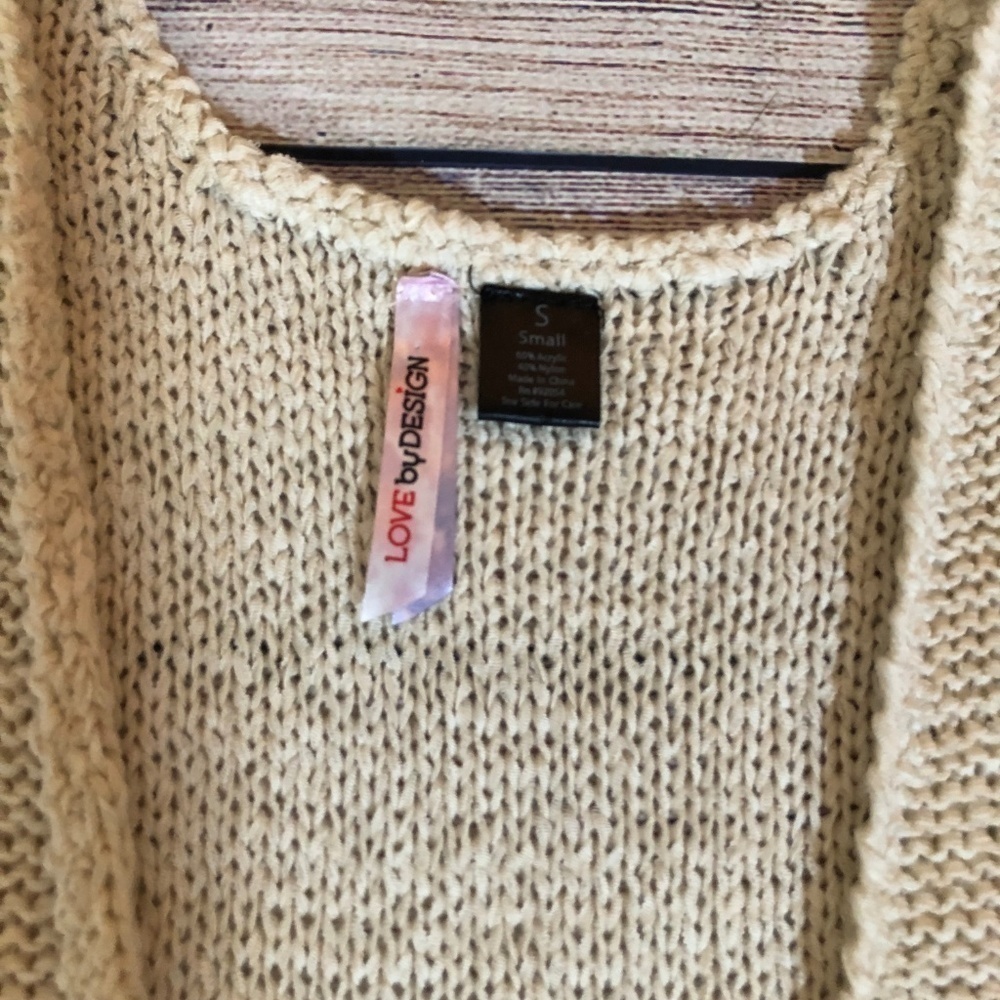 Love By Design Boho Crochet Knit Cardigan Vest - Picture 3 of 5